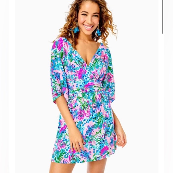 Lilly Pulitzer Parigi Romper Paradise Petals Size Large ECU - Picture 2 of 9